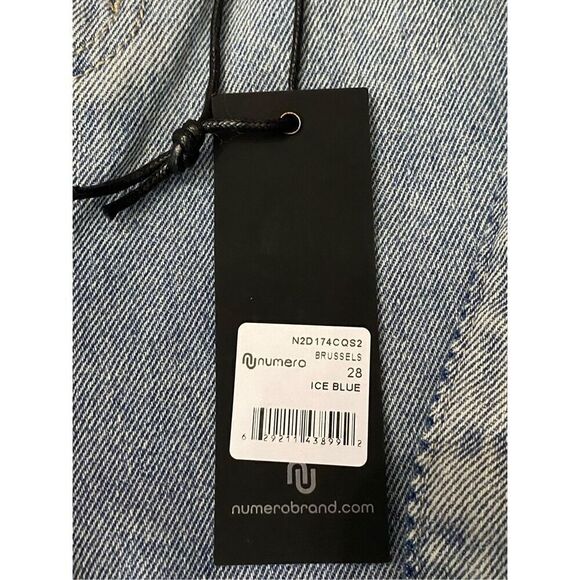 Numero Brussels High Rise Paper Bag Tapered Leg Ice Blue Women’s Sz 28 - Picture 4 of 9